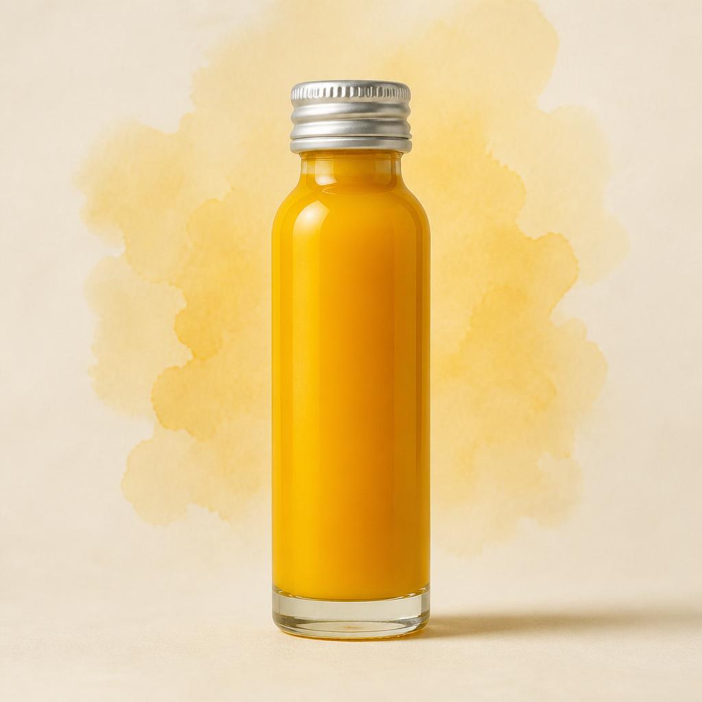 MORI Golden Hour 60ml wellness shot — turmeric, pineapple, orange, ginger